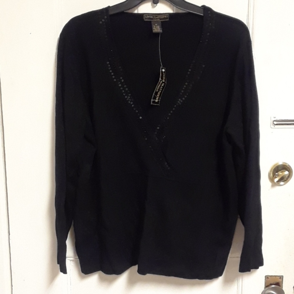 Linda Mathews Criss Cross Sweater 1